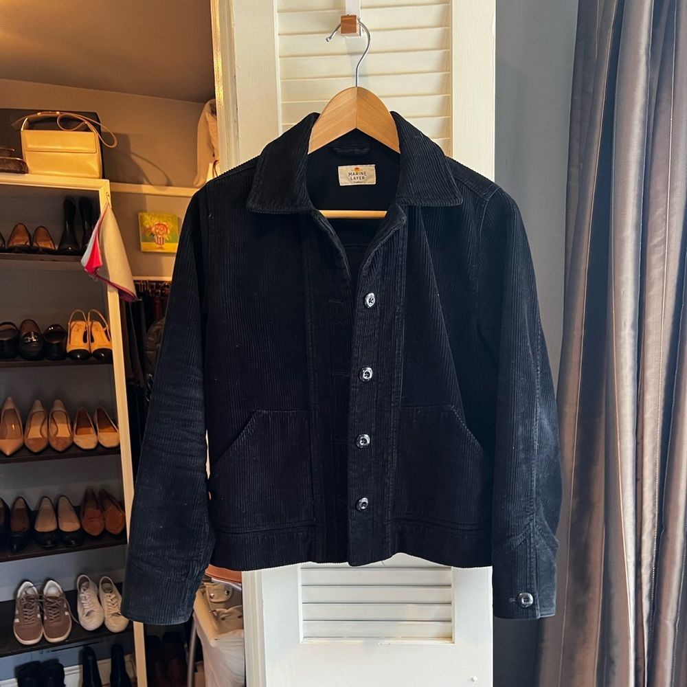 Marine Layer Black Wide Wale Corduroy Jacket